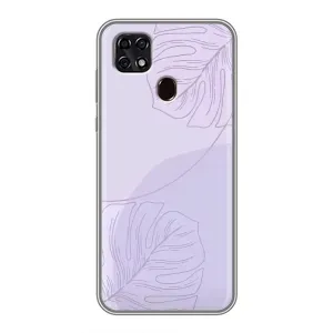 Чехол цветочный дизайн для ZTE Blade 20 Smart (Монстера фиолетовая)