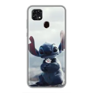 Чехол с рисунком Стич для ZTE Blade 20 Smart (Стич с цветочком)