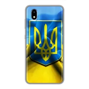 Чехол с картинкой (Патриотический ГЕРБ) на ZTE Blade A3 (2020) (Герб и Флаг Украины)