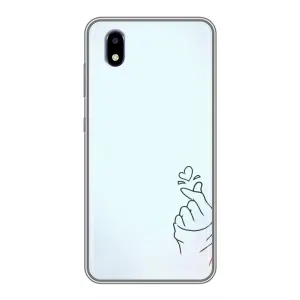 Чехлы (Знак сердечка) на ZTE Blade A3 (2020) (Сердце на голубом)