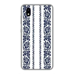 Силиконовый Чехол на ZTE Blade A3 (2020) с картинкой Вышиванки (Синяя вышиванка)