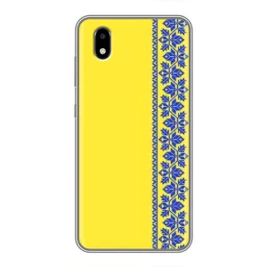 Силиконовый Чехол на ZTE Blade A3 (2020) (Вышиванка на желтом)