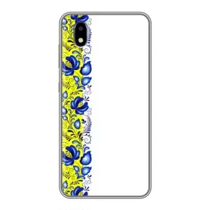 Силиконовый Чехол на ZTE Blade A3 (2020) с картинкой Вышиванки (Желто-синяя вышиванка)