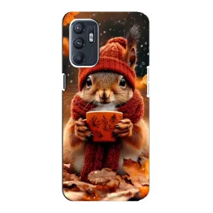 Печатный чехол «Зверята с кофе» для ZTE Blade A31 Plus (Белка с кофе)