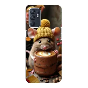 Печатный чехол «Зверята с кофе» для ZTE Blade A31 Plus (Мышка с кофе)