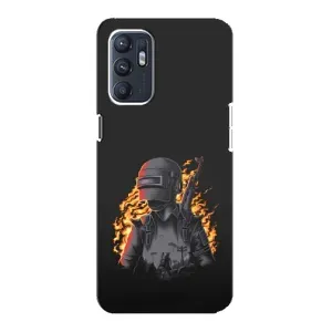 Силиконовый чехол с картинкой "Герой Pubg" на ZTE Blade A31 Plus (В огне)