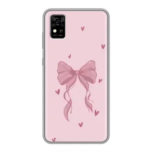 Чехол банты для ZTE Blade A31 (Бант на розовом)