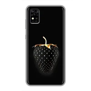 Чехол с изображением вкусной еды для ZTE Blade A31 (Чёрная клубника)