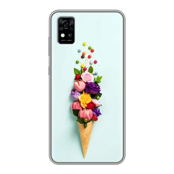 Чехол с рисунком «Цветок-мороженное» для ZTE Blade A31 Чехол с рисунком «Цветок-мороженное» для ZTE Blade A31