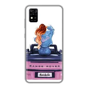 Силиконовый Чехол на ZTE Blade A31 с картинкой Стильных Девушек (Девушка на машине)