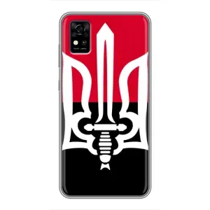 Чехлы УПА (Красно-Чёрный) на ZTE Blade A31 (Герб Украины)