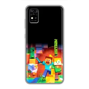 Чехлы для ZTE Blade A31 (Персонажи Майн Крафт) (Герой Майнкрафт)