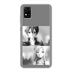Чехол с персонажами АНИМЕ на ZTE Blade A31 (Кирито-Асуна)