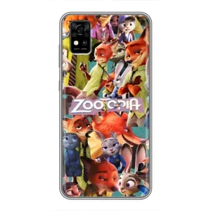 Силиконовый чехол с принтом Зоотрополіс для ZTE Blade A31 (Коллаж героев)