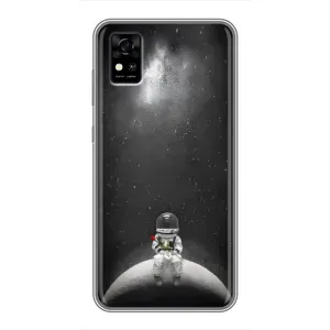 Силиконовый Чехол с принтом "Космонавты" на ZTE Blade A31 (Космонавт романтик)