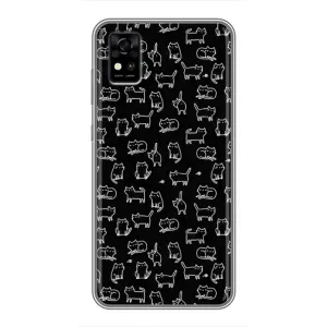 Чохол на тематику: Коти для ZTE Blade A31 (Котики на чорному)