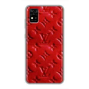 Текстурный Чехол Louis Vuitton для ЗТЕ Блейд А31 (Красный ЛВ)