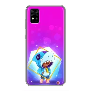 Чехол Бравл Старс для ZTE Blade A31 (Леон в костюме Акулы)