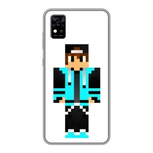 Чехлы для ZTE Blade A31 (Персонажи Майн Крафт) (Мальчик в голубом)