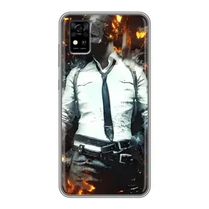 Силиконовый чехол с картинкой "Герой Pubg" на ZTE Blade A31 (Man Пубг)