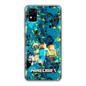 Чехлы для ZTE Blade A31 (Персонажи Майн Крафт) (Майнкрафт)