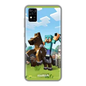 Чехлы для ZTE Blade A31 (Персонажи Майн Крафт) (На коне)