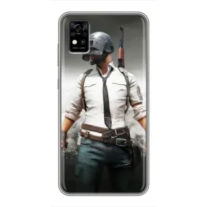 Силиконовый чехол с картинкой "Герой Pubg" на ZTE Blade A31 (Пабг)