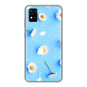 Чохол з Квітами для ZTE Blade A31 (ромашки на блакитному)