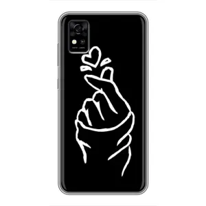 Чехлы (Знак сердечка) на ZTE Blade A31 (Сердце на черном)