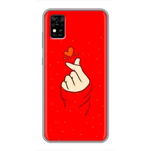 Чехлы (Знак сердечка) на ZTE Blade A31 (Сердце на красном)