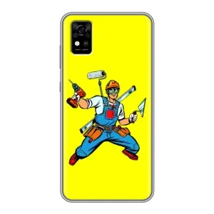 Силиконовый бампер (Работники) на ZTE Blade A31 (Строитель)