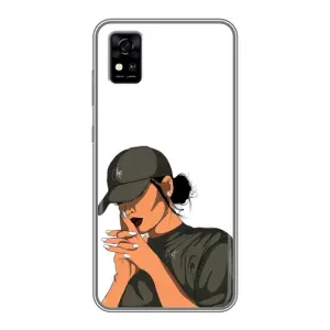 Силиконовый Чехол на ZTE Blade A31 с картинкой Стильных Девушек (В зеленом)
