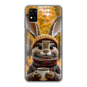 Друкований чохол 'Звірята з кавою' для ZTE Blade A31 (Зайчик з кавою)