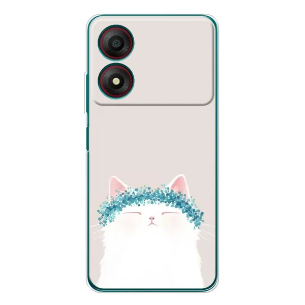 Чехол с рисунком «Белый котик» для ZTE Blade A34 Чехол с рисунком «Белый котик» для ZTE Blade A34