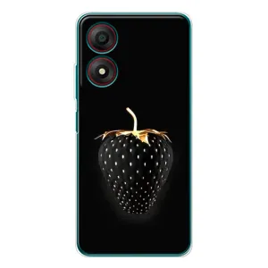 Чехол с изображением  вкусной еды для ZTE Blade A34 (Чёрная клубника)