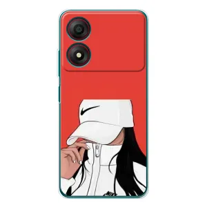 Силіконовый Чохол на ZTE Blade A34 з картинкой Модных девушек (Дівчина Nike)