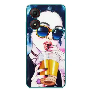 Чохол з картинкою Модні Дівчата ZTE Blade A34 (Дівчина з коктейлем)