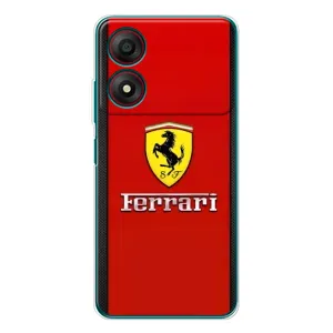 Силиконовый бампер с картинкой машины на ZTE Blade A34 (Ferrari Logo)
