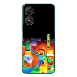 Чехлы для ZTE Blade A34 (Персонажи Майн Крафт) (Герой Майнкрафт)
