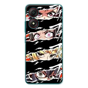 Силіконові чохлі з очіма Anime для Блейд А34 (Очі на чорному)
