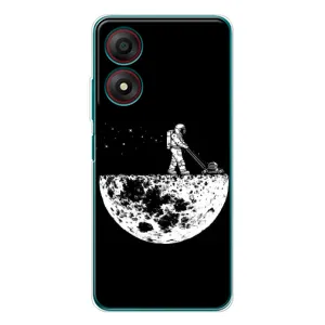 Силиконовый Чехол с принтом "Космонавты" на ZTE Blade A34 (Космонавт)