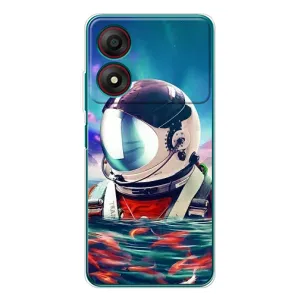 Силиконовый Чехол с принтом "Космонавты" на ZTE Blade A34 (Космонавт в воде)