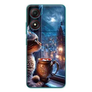 Чехлы на Новый Год ZTE Blade A34 (Кот новогодний)