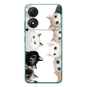 Силиконовый чехол с котиком для ZTE Blade A34 (Коты)