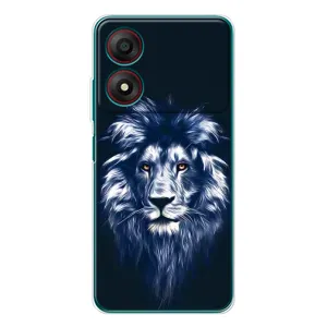 Чохол з картинкою на ZTE Blade A34 (Лев – синій)