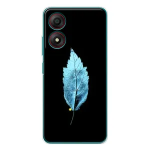 Чохол з картинками на чорному фоні для ZTE Blade A34 (Листя)