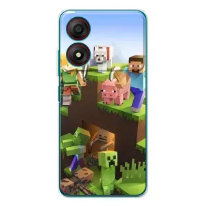 Чехлы для ZTE Blade A34 (Персонажи Майн Крафт) (Майн-крафт)