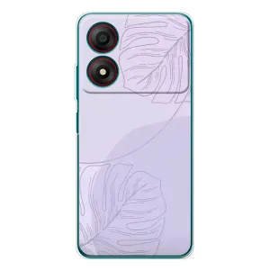Чохол квітковий дизайн для ZTE Blade A34 (Монстера фіолетова)