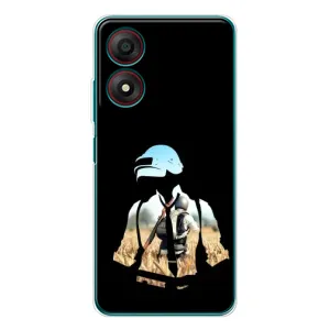 Силиконовый чехол с картинкой "Герой Pubg" на ZTE Blade A34 (Пубг мен)