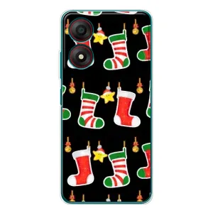 Силиконовый бампер на рождество для ZTE Blade A34 (Рождественские подарки)